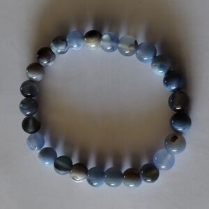 Blue Agate Gemstone Bracelets, Handcrafted